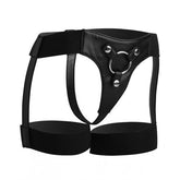 Zwart strap on harnas jarretel stijl - PlayForFun
